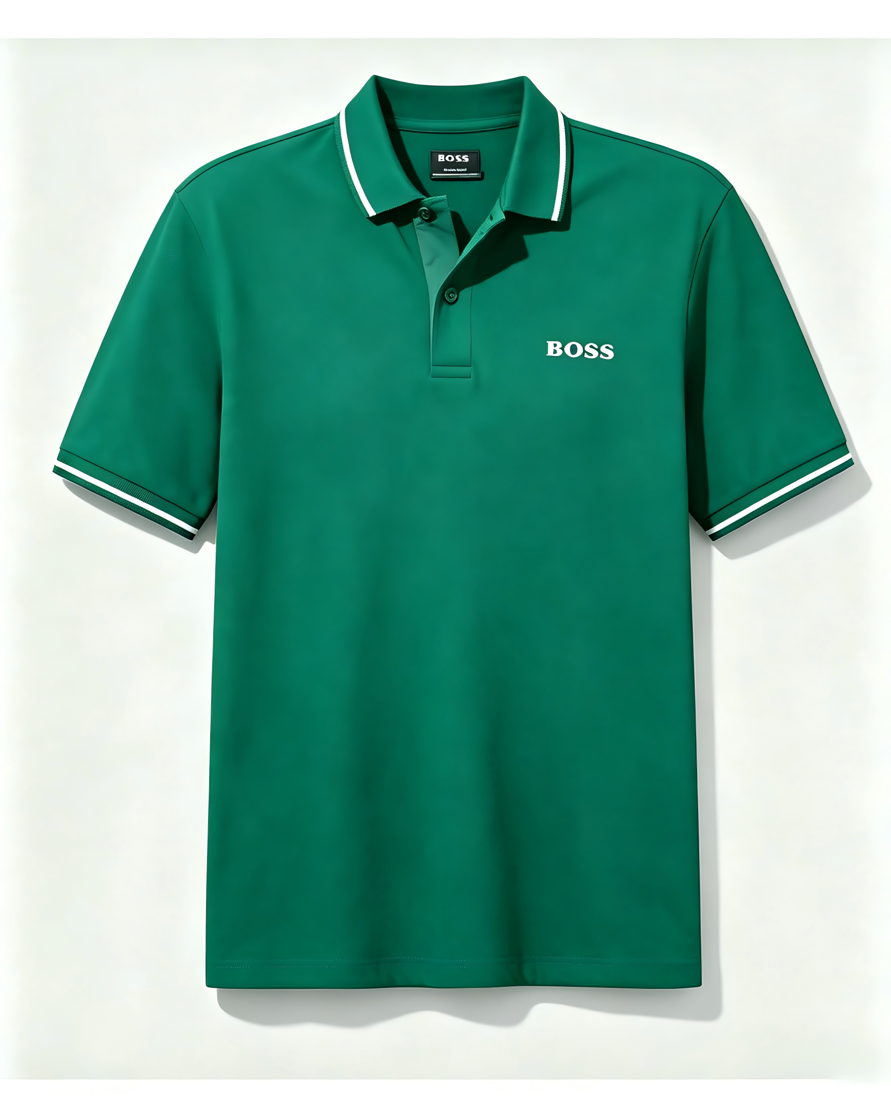 Men's Casual Short-Sleeve Polo Shirt with Striped Collar